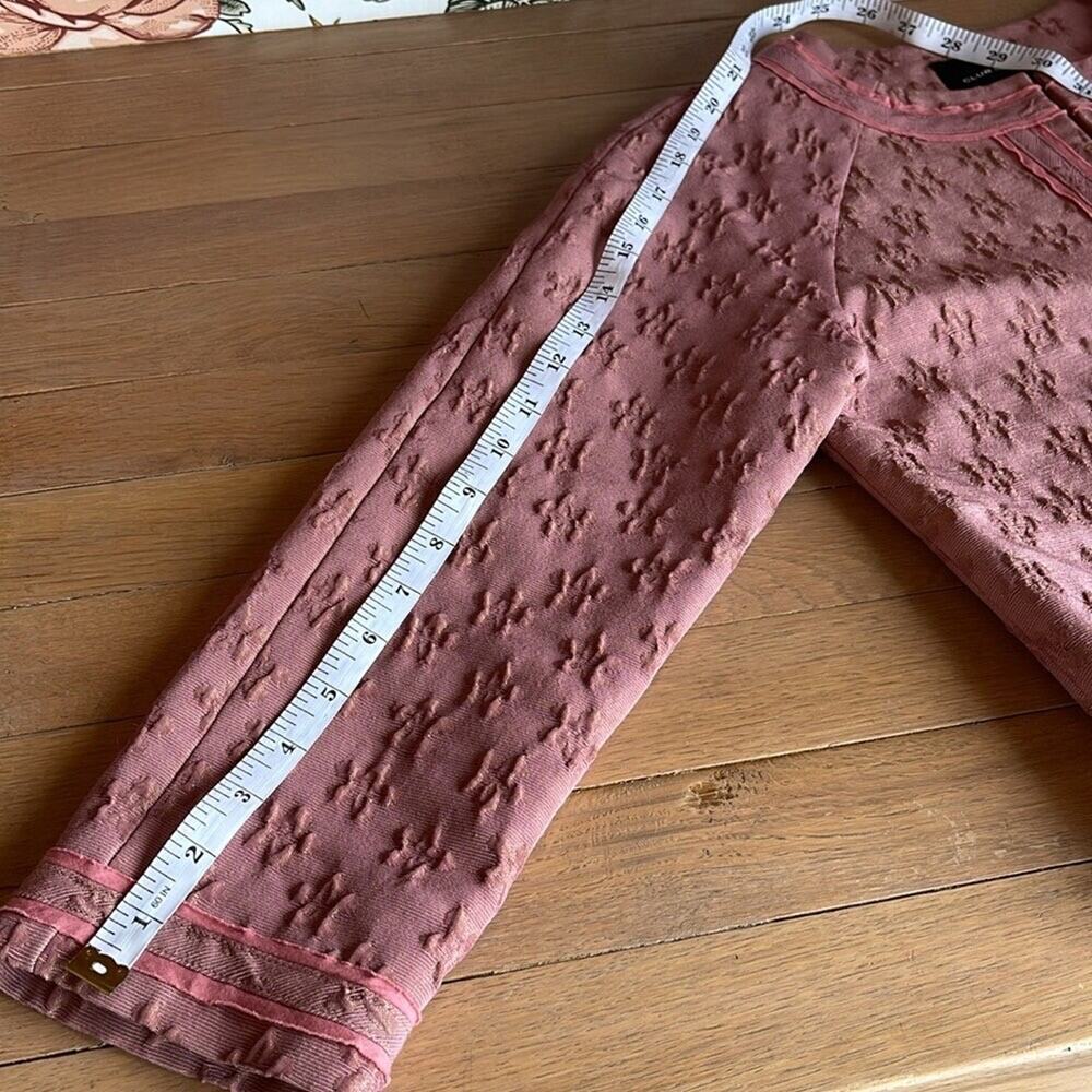 VTG Club Monaco Jacquard Lori Jacket Cropped Mauve Pink Sz 6 Old Money Preppy - Picture 8 of 13